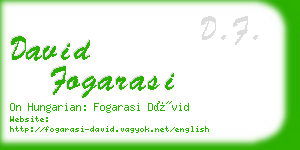 david fogarasi business card